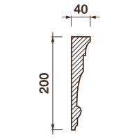 Гладкотянутый карниз Кт-44, 200Hx40мм