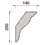Гладкотянутый карниз Кт-45, 200Hx140мм