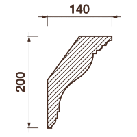 Гладкотянутый карниз Кт-45, 200Hx140мм