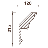 Гладкотянутый карниз Кт-47, 215Hx120мм