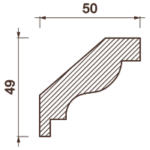 Гладкотянутый карниз Кт-503, 49Hx50мм