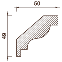 Гладкотянутый карниз Кт-503, 49Hx50мм