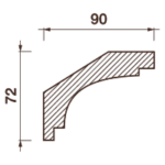 Гладкотянутый карниз Кт-505, 72Hx90мм