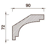 Гладкотянутый карниз Кт-505, 72Hx90мм
