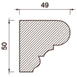 Гладкотянутый карниз Кт-629, 50Hx49мм
