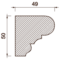 Гладкотянутый карниз Кт-629, 50Hx49мм
