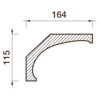 Гладкотянутый карниз Кт-630, 115Нх164мм