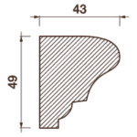 Гладкотянутый карниз Кт-631, 49Hx43мм
