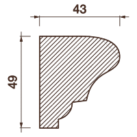 Гладкотянутый карниз Кт-631, 49Hx43мм