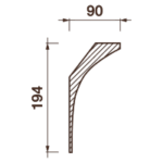 Гладкотянутый карниз Кт-649, 194Нх90мм