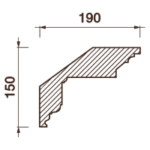 Гладкотянутый карниз Кт-65, 150Hx190мм