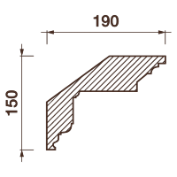 Гладкотянутый карниз Кт-65, 150Hx190мм