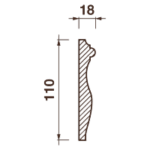 Гладкотянутый молдинг М-131, 110Hx18мм