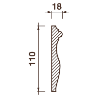 Гладкотянутый молдинг М-131, 110Hx18мм
