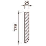 Гладкотянутый молдинг М-244, 179Hx25мм