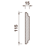 Гладкотянутый молдинг М-245, 115Hx15мм