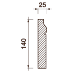 Гладкотянутый плинтус Пт-1, 140Hx25мм