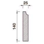 Гладкотянутый плинтус Пт-11, 140Hx25мм