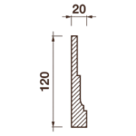 Гладкотянутый плинтус Пт-14, 120Hx20мм
