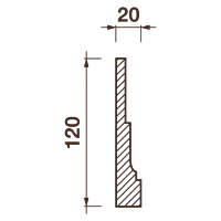 Гладкотянутый плинтус Пт-14, 120Hx20мм