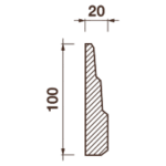 Гладкотянутый плинтус Пт-17, 100Hx20мм