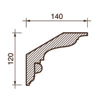 Карниз с рисунком Дк-177, 120Hx140мм