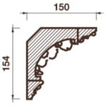 Карниз с рисунком Дк-229, 154Hx150мм