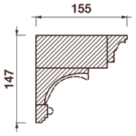 Карниз с рисунком Дк-274, 147Hx155мм