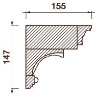 Карниз с рисунком Дк-274, 147Hx155мм