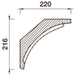 Карниз с рисунком Дк-286, 216Hx220мм