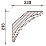 Карниз с рисунком Дк-287, 216Hx220мм