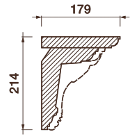Карниз с рисунком Дк-289, 214Hx179мм