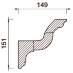 Карниз с рисунком Дк-346, 151Нх149мм