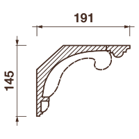 Карниз с рисунком Дк-348, 145Нх191мм