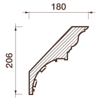 Карниз с рисунком Дк-391, 206Нх180мм