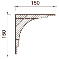 Карниз с рисунком Дк-395, 150Нх150мм