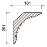 Карниз с рисунком Дк-43, 201Hx181мм