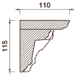 Карниз с рисунком Дк-58, 115Hx110мм