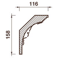 Карниз с рисунком Дк-70, 158Нх116мм