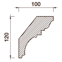 Карниз с рисунком Дк-75, 120Hx100мм