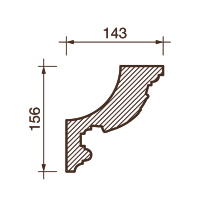 Карниз с рисунком Дк-8, 156Hx143мм