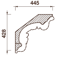 Карниз с рисунком  СФГ Дк-345 ФГ, 428Нх445мм