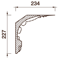 Карниз с рисунком врезной Дк-252, 227Hx234мм