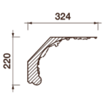 Карниз с рисунком врезной Дк-264, 220Hx324мм