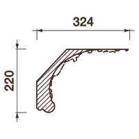 Карниз с рисунком врезной Дк-264, 220Hx324мм