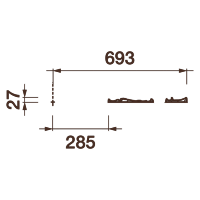 Розетка врезная Др-216, D1387x27мм