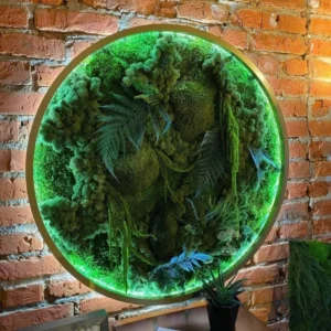 Круглое панно «Nature portal» из мха и растений