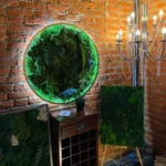 Круглое панно «Nature portal» из мха и растений