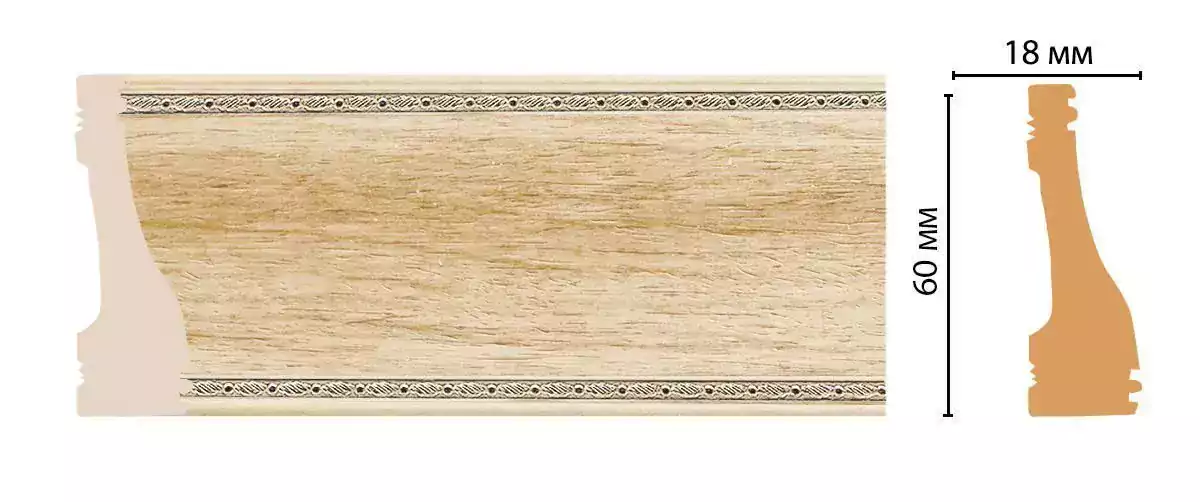 Плинтус напольный Decomaster 192-11 60*18*2400 Плинтус напольный Decomaster 192-11 60*18*2400