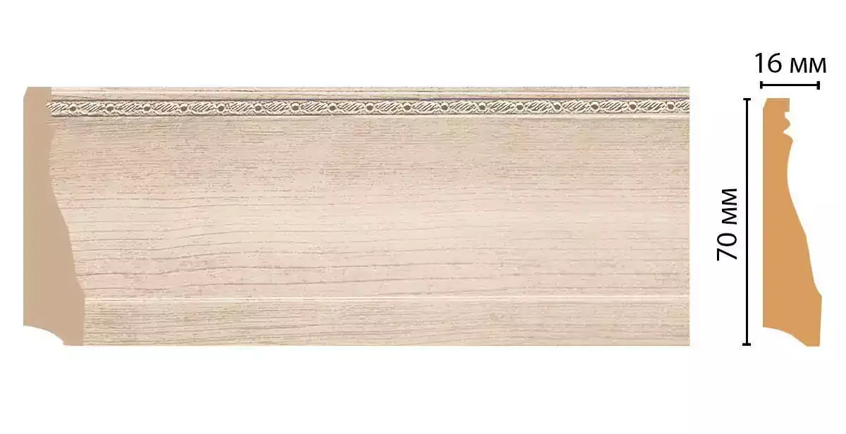 Плинтус напольный Decomaster 193-13 70*16*2400 Плинтус напольный Decomaster 193-13 70*16*2400